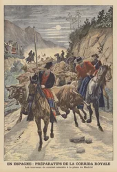 Preparations for the bullfights to celebrate the wedding of King Alfonso XIII of Spain