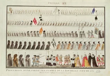 Procession of a Group of Women from La Rochelle, 1711