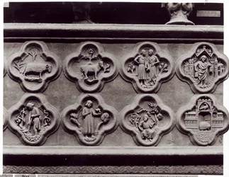 Quatrefoils with the Signs of the Zodiac, Labours of the Year, and prophets Sophonie and Ezekiel, from the Cathedral of Notre-Dame in Amiens