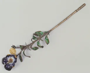 Quill penholder with pansy, 1862