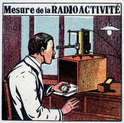Radioactivity measurement - engraving, 20th century