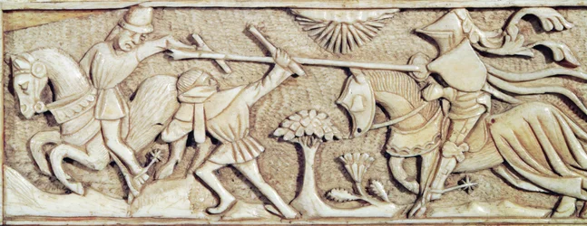 Relief depicting knights fighting (detail)