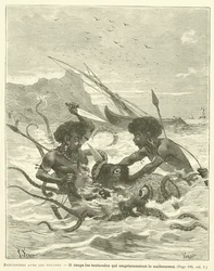 Encounters with Octopuses (engraving)