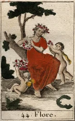 Representation of Flora, goddess of flowers and the season of spring. From 