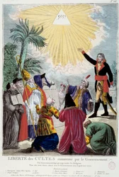Representation of the freedom of worship of all religions maintained by Napoleon Bonaparte