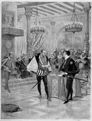 Theatrical representation: scene from Act IV of 