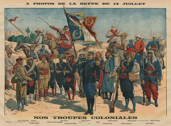Review of the 14th July, Our Colonial Troops, illustration from Le Petit Journal, illustrated supplement, 13th July 1913