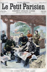 Boxer Rebellion: a council of the allied leaders (French, Russian, American, English, Japanese) (ALLIED COUNCIL OF WAR) - in “Le Petit Parisien”