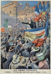 Revolt of the vineyards in south of France in 1907