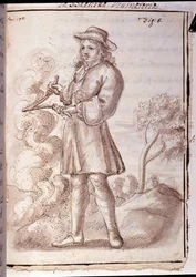 Dowsing - rhabdomancy - water divining - in “Occult physics, ou Treat de la baguette divinatoire et de son utile pour la disouverte des sources des mines des caches, des thieves et des murtriers fugitives, etc” - by Pierre Le Lorrain (Abbé de Vallemo)