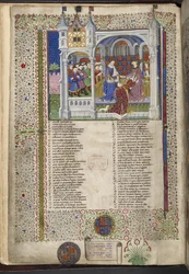 Margaret of Anjou, seated with her husband King Henry VI, illustration from 