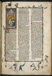 Henry II of England with scribe, illustration from 