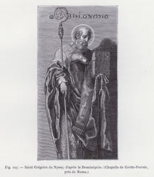 Saint Gregory of Nyssa; after Domenichino, Chapel of Grotta-Ferrata, near Rome (engraving)