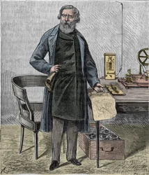 Samuel F. B. Morse, American Artist and the Inventor of Morse Code - Portrait of the American Inventor Samuel Finley Breese Morse (1791-1872) - Engraving in 