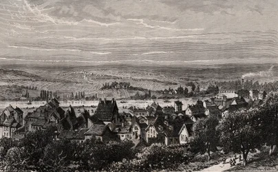 Sarreguemines - Moselle - engraving in 
