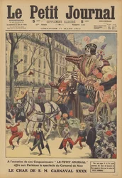 Scene from the Nice Carnival (colour litho)