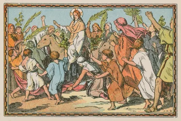 Scene from the Life of Jesus (coloured engraving)