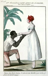 Scene from the opera of Paul et Virginie showing Mademoiselle Alexandrine Saint-Aubin in the role of Virginie