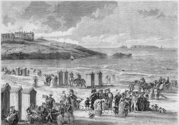 Sea Bath: Last Bathers on the Beach of Dinard, Ile et Vilaine (35)