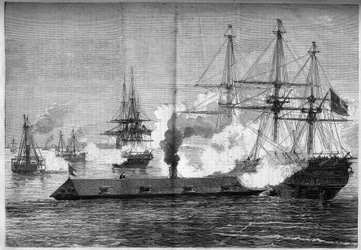 American Civil War (1861-1865) - Naval Battle of Newport News (Virginia) - March 8-9