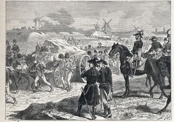Second coalition: the French army commanded by Marechal Brune won the English troops of the Duke of York in Holland, October 1799