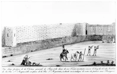 Section of the Paris Right Bank City Wall Constructed between 1190 and 1209 on the Orders of Philippe II Auguste, late 18th century