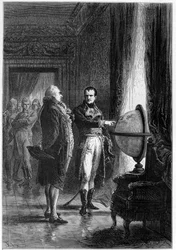See what a small place you hold in the world - NAPOLEON BONAPARTE, first consul, visiting the rooms of the Louvre with Charles James Fox (1749 -1806), British statesman, in 1801 - engraving in L