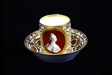 Sevres cup and saucer with an effigy of Marie-Antoinette