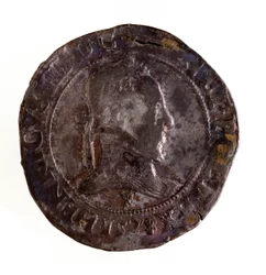 Silver French Testoon, Reign of King Henry III of France (1574-1589). Diam. 3.5 cm Naples, Museo Archeologico
