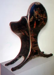 Sledge seat decorated with chinoiserie, inscribed by the Dagly Workshop, possibly by Jacques Dagly, Master of the Gobelins factory