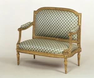 Small Louis XVI Settee Stamped by J.P. Boulard