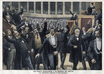 Socialists singing The Internationale at the Chamber of Deputies in France in the middle of a session in the presence of Georges Clemenceau (1841-1929) - “Le Petit Journal”, May 1909