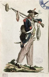 Soldier of the French Revolution Carrying a Bayonet with a Loaf of Bread and a Piece of Meat: Year 11 1794