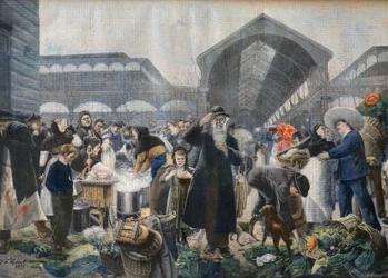 Soup Stand at Les Halles Market in the Morning, illustration from 