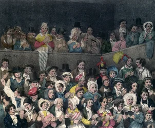 Spectators Applauding at the Theatre, engraved by Benard and Frey, 1837