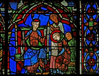 St Cheron window: learns to read