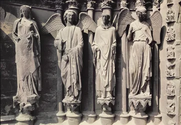 St. Nicasius with angels, Jamb figures from the west portal
