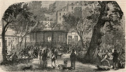 Stamp of Cheval Blanc in Paris in the 19th century - Engraving in 