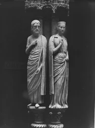 Statues of Philippe Hurepel, Comte de Clermont and His Wife Mahaut, Comtesse de Boulogne et de Dammartin, Jamb Figures from the North Portal