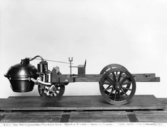 Steam-powered car invented by Nicolas Joseph Cugnot