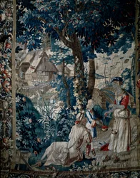Summer, selling cherries (tapestry)