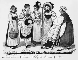 Swiss Women in Traditional Costume