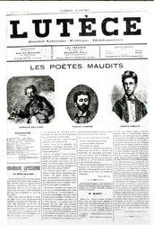 The Accursed Poets, front cover of the newspaper Lutece, 1884