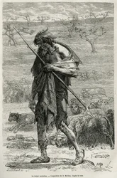 The Australian Shepherd, Engraved after a Drawing by D. Maillart, to Illustrate the Story Six Months in Australia, by Desire Charnay, a Mission Assignment by the Ministry of Public Education, in 1878, Published in Le Tour du Monde, under the Direction of E