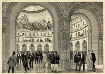 The Bourse du Commerce - Paris (1st arrondissement) - 1889 - engraving from Le Monde Illustré - 1889