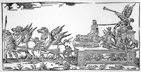 The Chariot of Fame, part of the Triumph of Henri II, published in 1551
