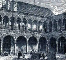 The Cloister of the Convent of La Merced, Mexico, from The Ancient Cities of the New World, by Claude-Joseph-Desire Charnay, pub. 1887