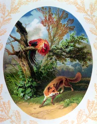 The Cockerel and the Fox, illustration after the fable by Jean de la Fontaine (1621-95) c.1860-80