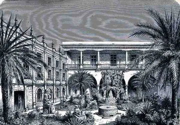 The Court of the Mexico Museum, from The Ancient Cities of the New World, by Claude-Joseph-Desire Charnay, pub. 1887