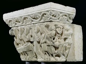 The Death of St. John the Baptist, relief from a capital